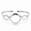 Silver open wavy cuff bangle