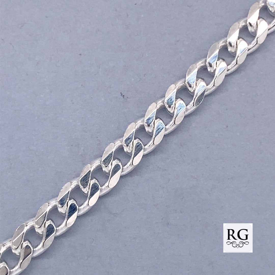 SILVER OVAL CURB LINK CHAIN