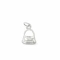 Silver hollow millgrain handbag charm
