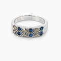 Silver millgrain circle ring