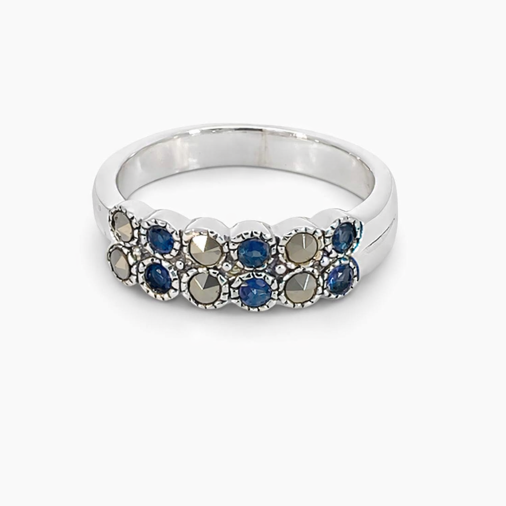 Silver millgrain circle ring
