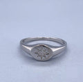 SILVER CZ PAVE BETHLEHEM STAR OVAL SIGNET RING