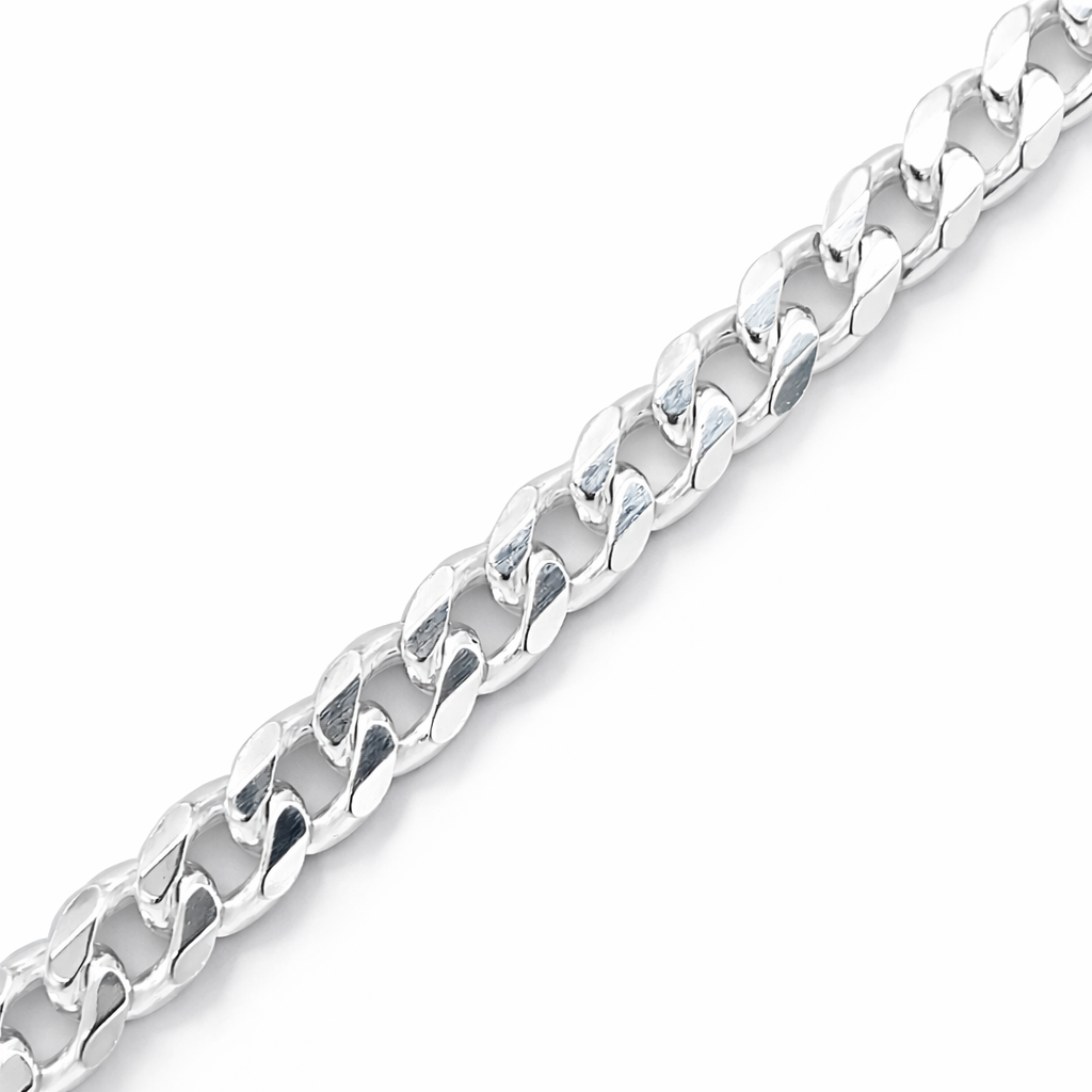 SILVER OVAL CURB LINK CHAIN