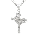 SILVER CROWN ON CZ PAVE CROSS