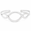 Silver open cut weave bangle
