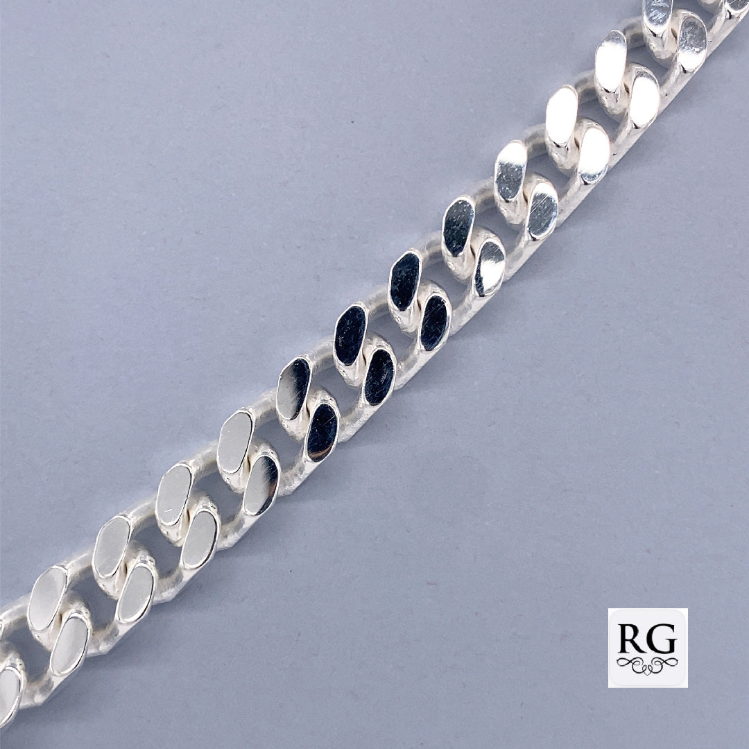 SILVER SOLID CURB LINK CHAIN