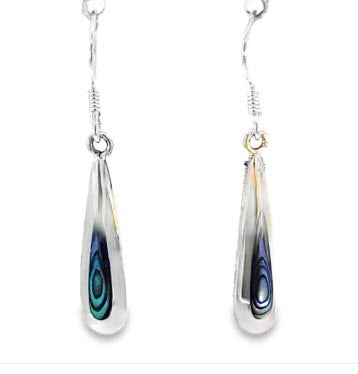 SILVER ABALONE TEARDROP EARRINGS