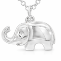 Silver hol plain bali elephant charm
