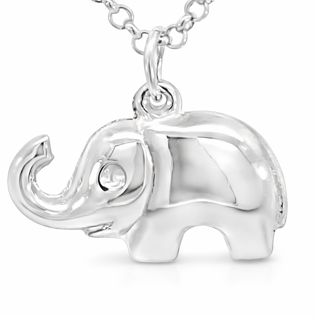 Silver hol plain bali elephant charm