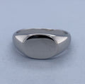 SILVER PLAIN OVAL MENS SIGNET RING