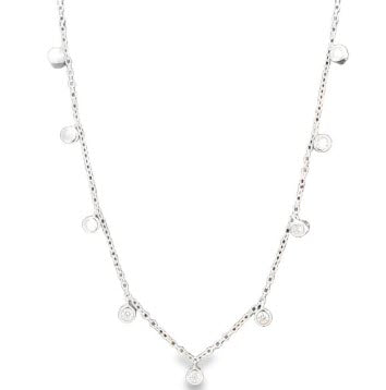 11x TUBE SET CZ’S ON ANCHOR CHAIN - 45cm