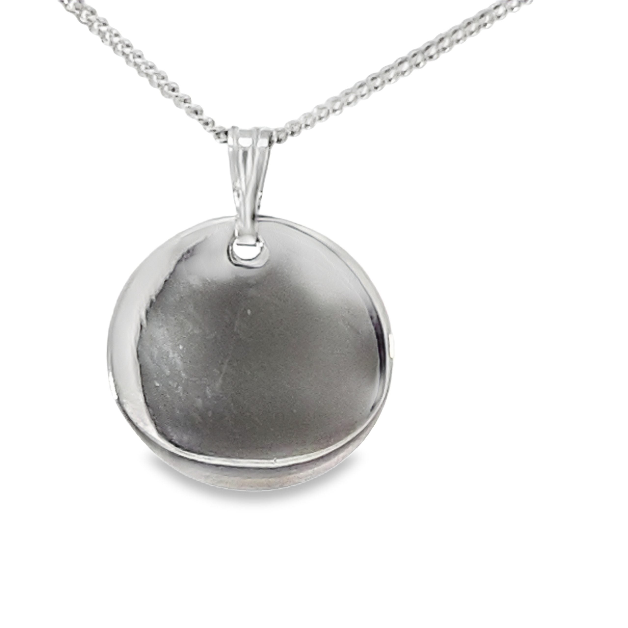 SILVER PLAIN ROUND DISC PENDANT