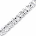 Silver curb link arm chain