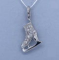 SILVER CZ PAVE ICE-SKATE SHOE CHARM