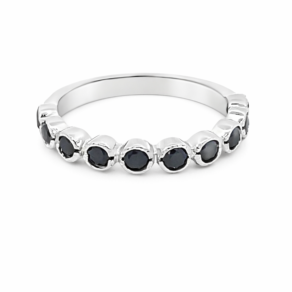 Silver millgr bezel set eternity ring