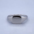 SILVER PLAIN RECT MENS SIGNET RING