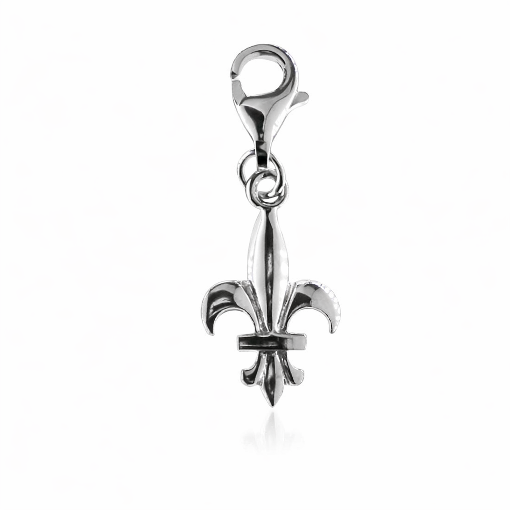 Silver fleur-de-lis charm