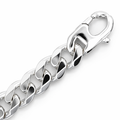 Silver bevel edge bulky curb bracelet