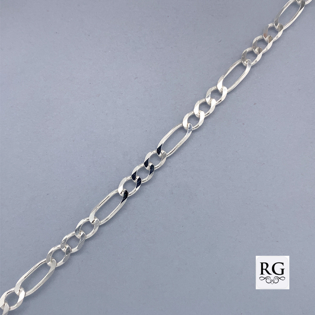 SILVER 3X1 FIGARO BRACELET