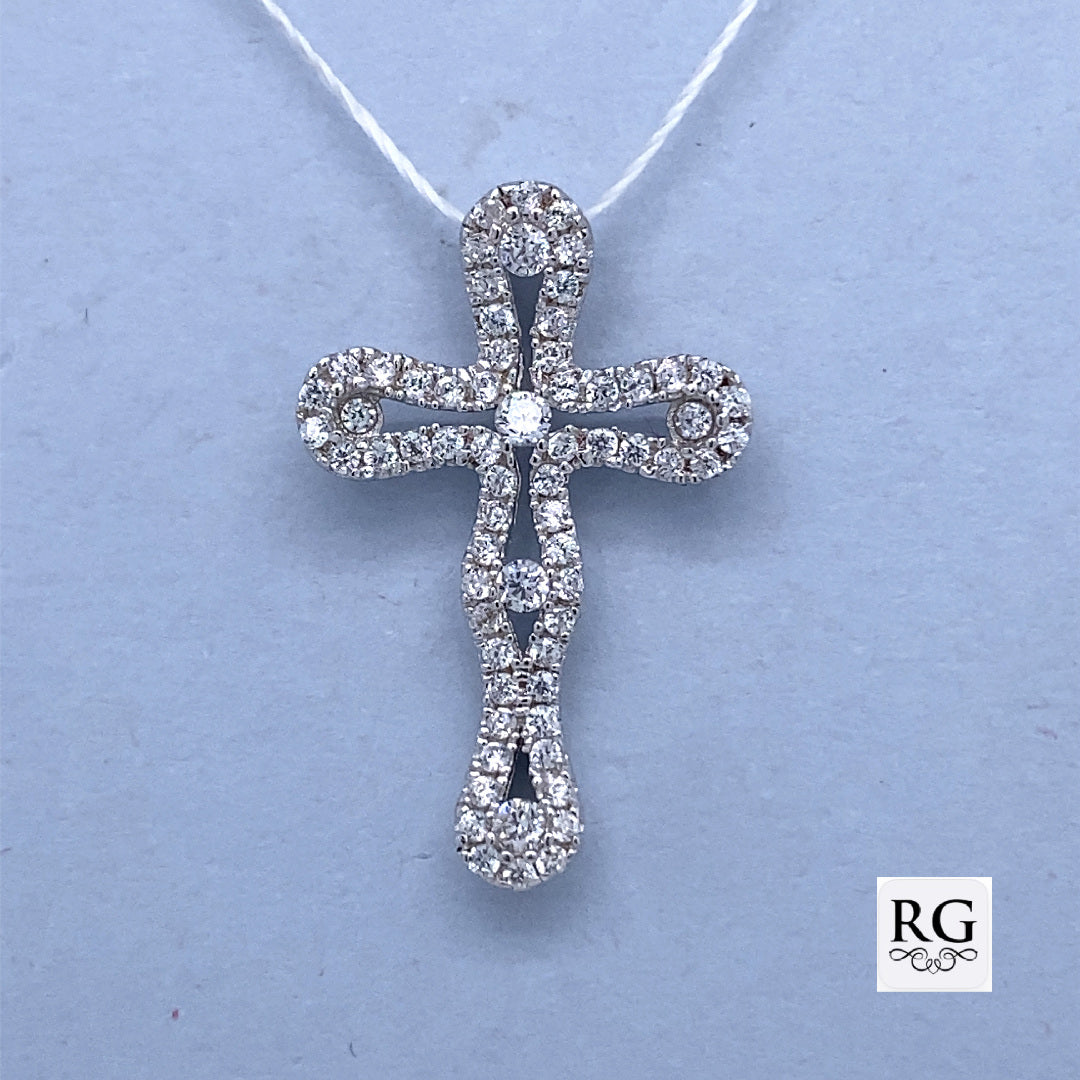 SILVER CZ PAVE CROSS
