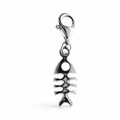 Silver fish bone charm