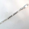 SILVER FIGARO BEVEL EDGE CHAIN  3.7mm W
