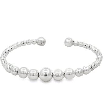 SILVER GRADUAL BALLS ON BABY C-BANGLE