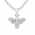 Silver cz pave bee pendant