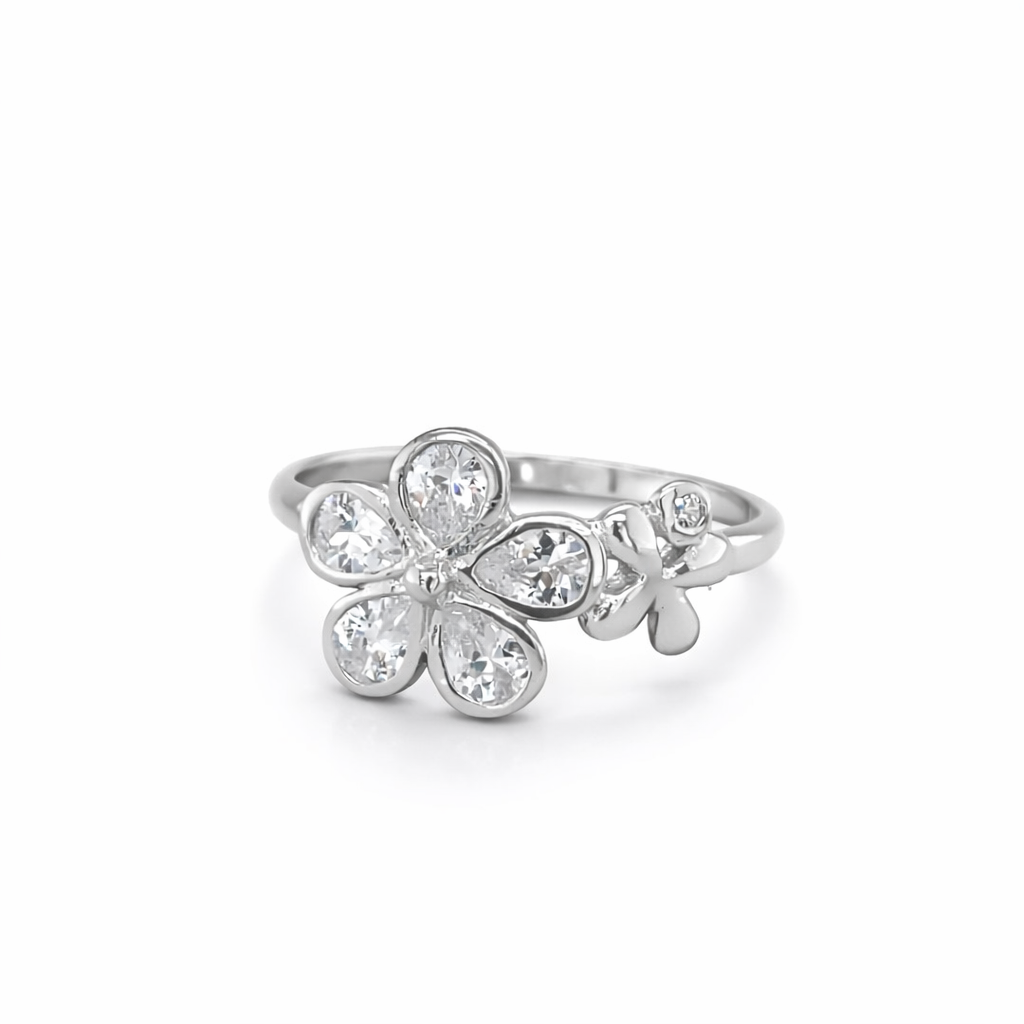 Silver cz pave ring