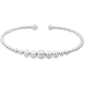 SILVER GRADUAL BALLS ON C-BANGLE