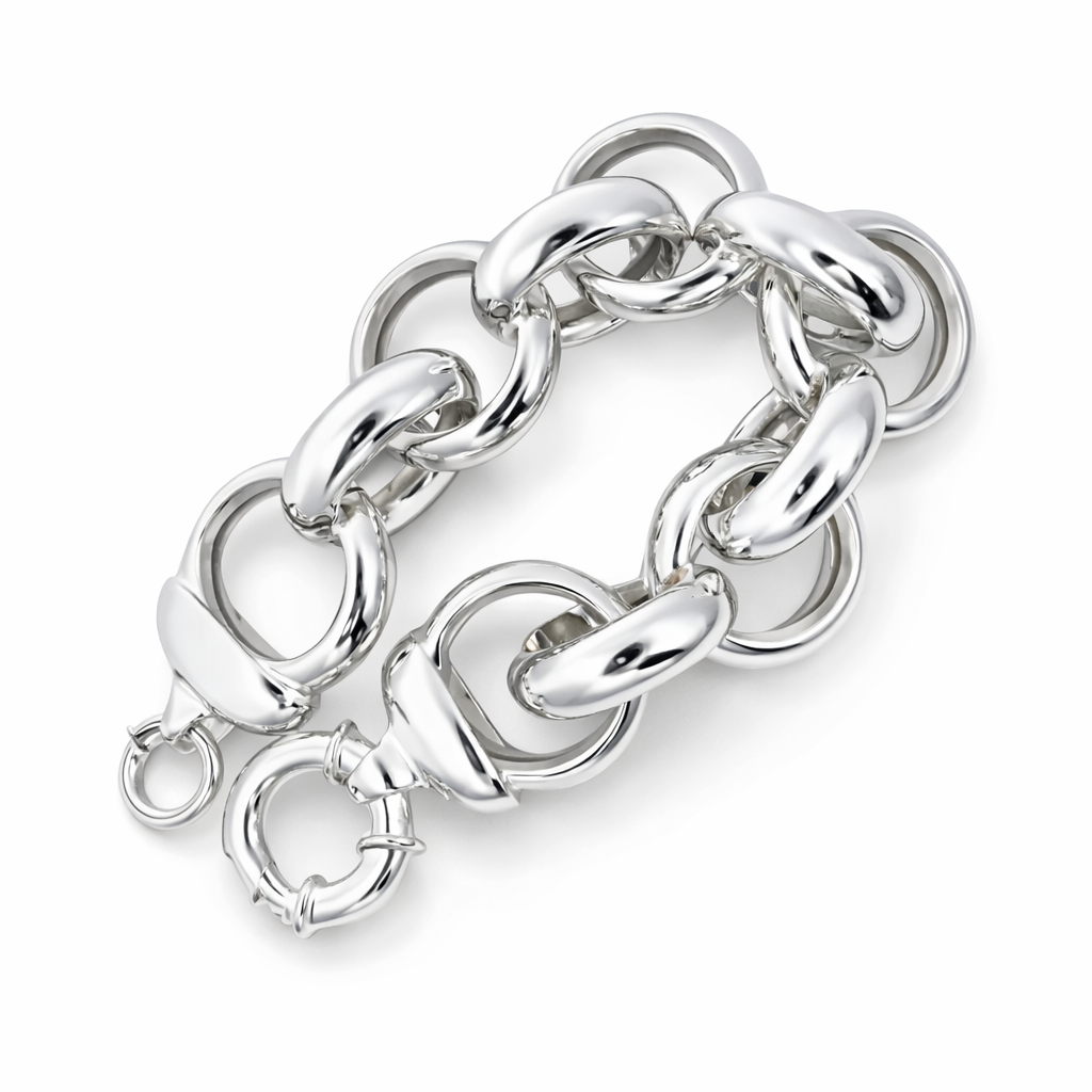 Silver bulky belcher bracelet
