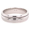SILVER RHODIUM PLATED FANCY MENS BAND