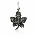 Silver etched maple leaf charm