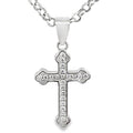 SILVER CZ PAVE SCALLOPS ENDS CROSS