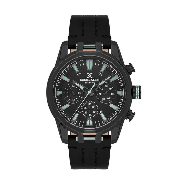 Daniel Klein Men's Black Dial Multifunction Watch