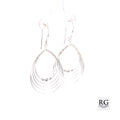 Silver balls open teardrop layered earrings