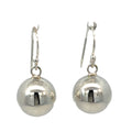 Silver ball on shepherd hook earrings