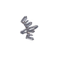 Silver baguette & rnd cz pave earcuff