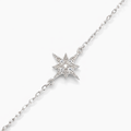 Silver claw set drop cz’s on anchor chain