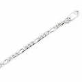 SILVER FIGARO BEVEL EDGE CHAIN  3.7mm W