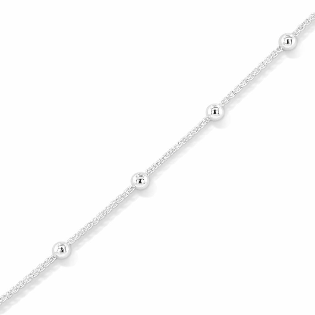 SILVER BALLS ON WHEAT LINK CHAIN - 50cm