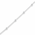 Silver balls on wheat link chain - 45cm