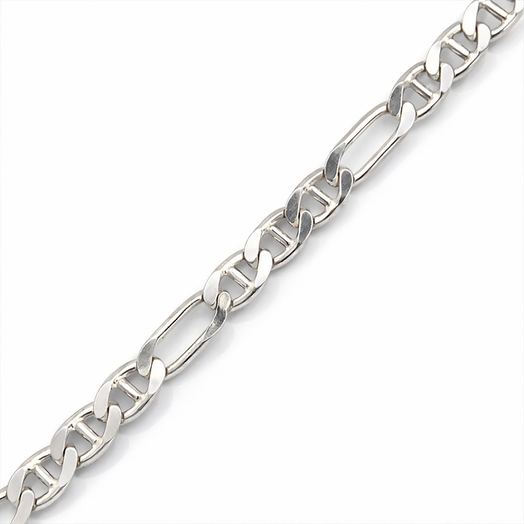 SILVER MARINE & CURB LINK CHAIN - 4mm W
