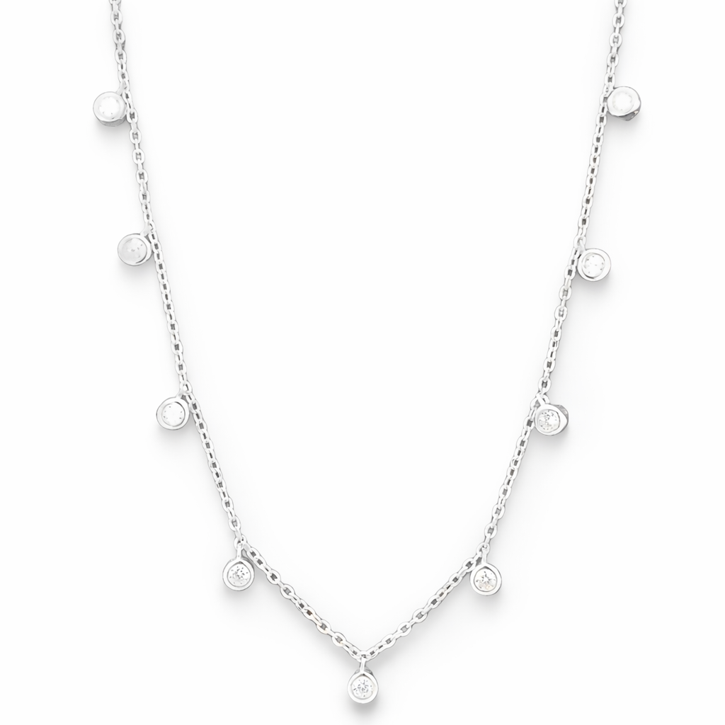 11x TUBE SET CZ’S ON ANCHOR CHAIN - 45cm