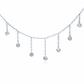 Silver 7x cz’s on drop chains anchor chain