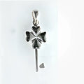 SILVER 4 LEAF CLOVER KEY PENDANT