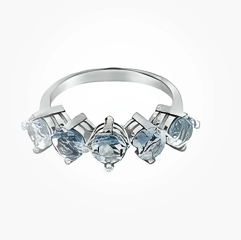 Blue Topaz Silver Claw Set Ring