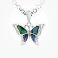 SILVER ABALONE FILIGREE SIDES BUTTERFLY