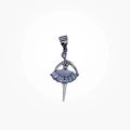 SILVER BAG CZ PAVE BALLERINA PENDANT