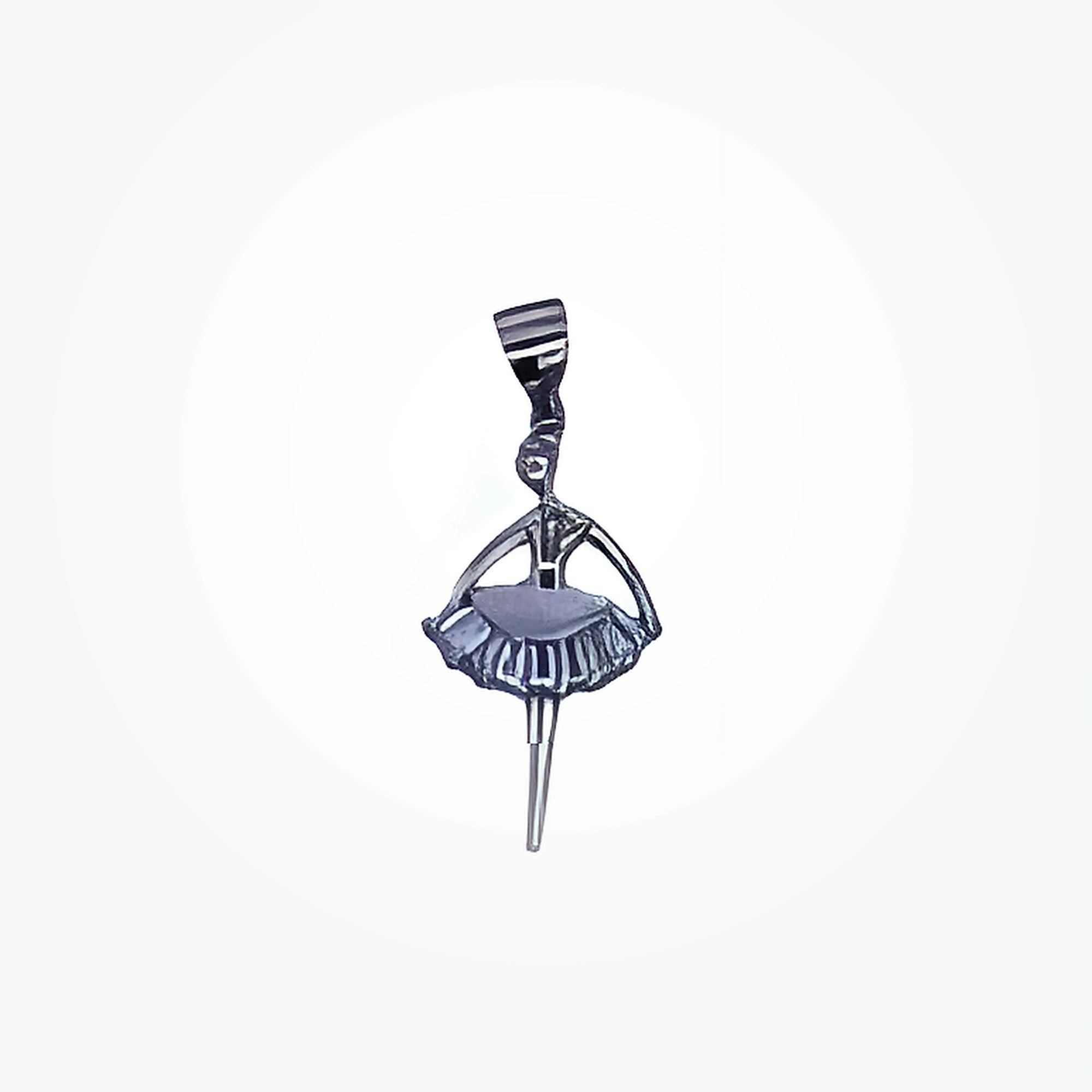 SILVER BAG CZ PAVE BALLERINA PENDANT